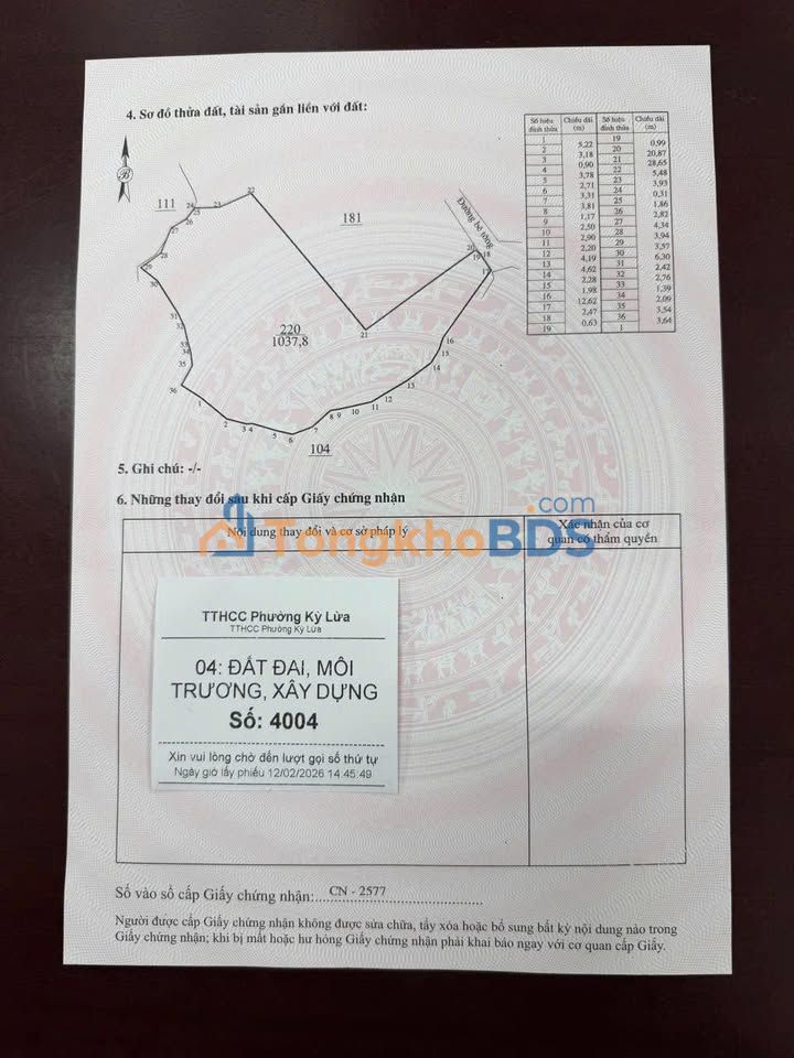 Đất thổ cư 1037m² Phường Hoàng Văn Thụ, Lạng Sơn - Sổ đỏ, sẵn chia lô