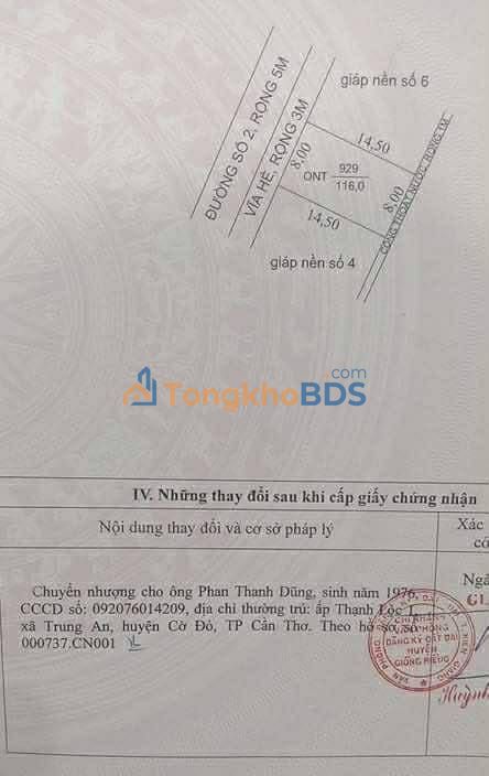 Đất Mặt Tiền Đường Lớn Giồng Riềng 116m² - 700 Triệu