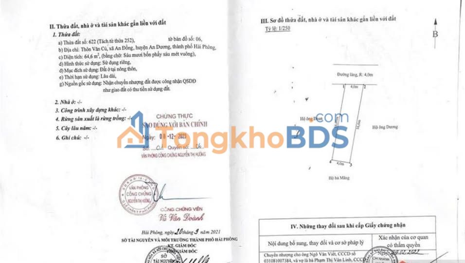 Bán đất 65m² An Đồng, Hải Phòng - Ngõ 4m ô tô đỗ cửa, giá 2.1 tỷ