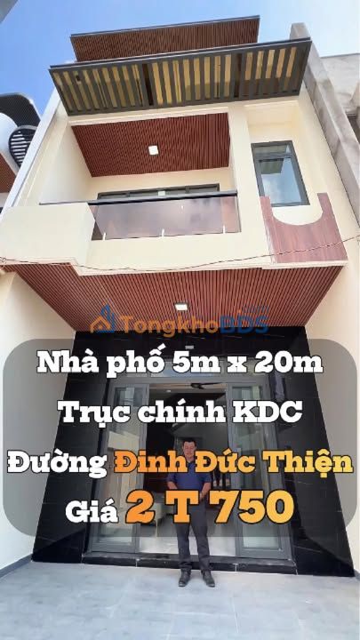 Nhà Phố Trục Chính KDC 300 Căn - Đinh Đức Thiện, Long An - 100m² - Giá 2.75 Tỷ