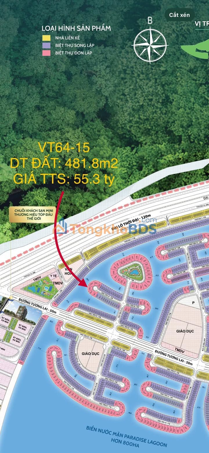 Biệt thự Vịnh Tiên Cần Giờ 481m² - Cơ hội đầu tư ven biển 55.3 tỷ