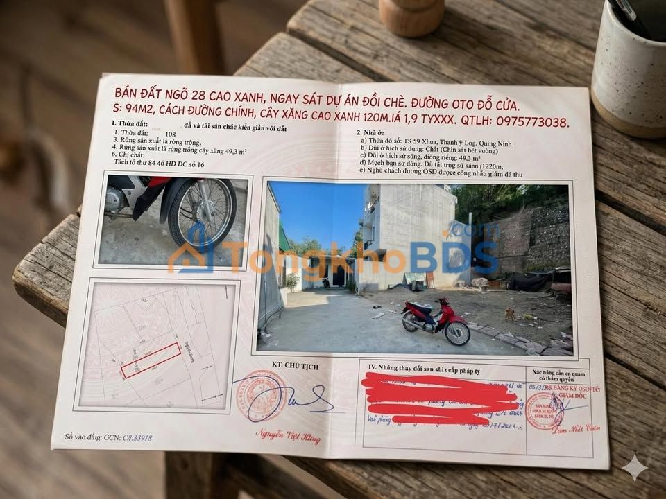 Đất Nền 94m² Ngõ 28 Cao Xanh Hạ Long - Sổ Đỏ Sẵn Sàng