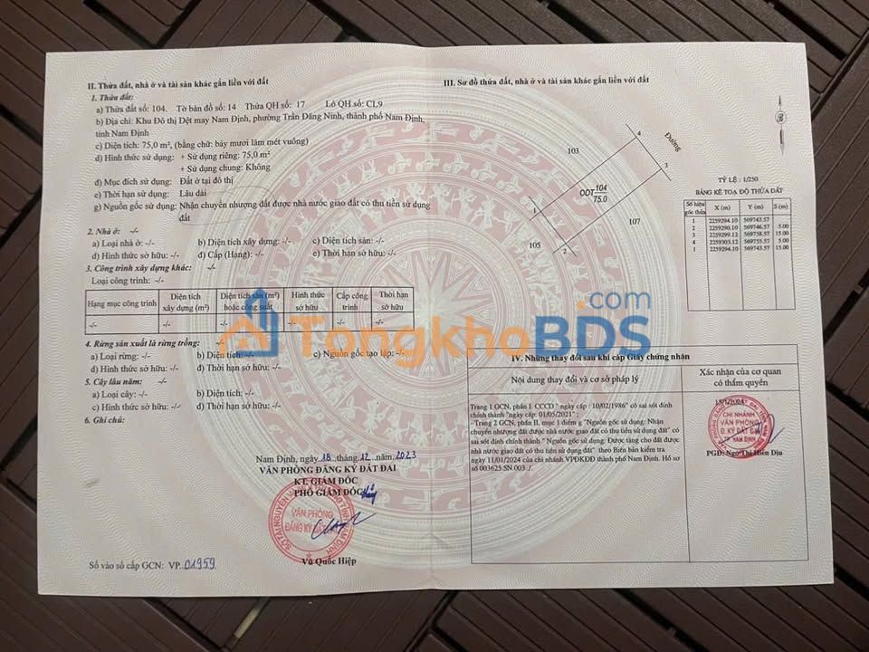 Nhà Phố VIP KDT Dệt Nam Định 75m² - Cần Bán Gấp Giá Mềm