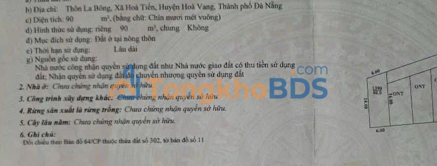 Đất Nền La Bông Hòa Tiến 90m² - Sổ Đỏ Sẵn, Giá Chỉ 1.2 Tỷ