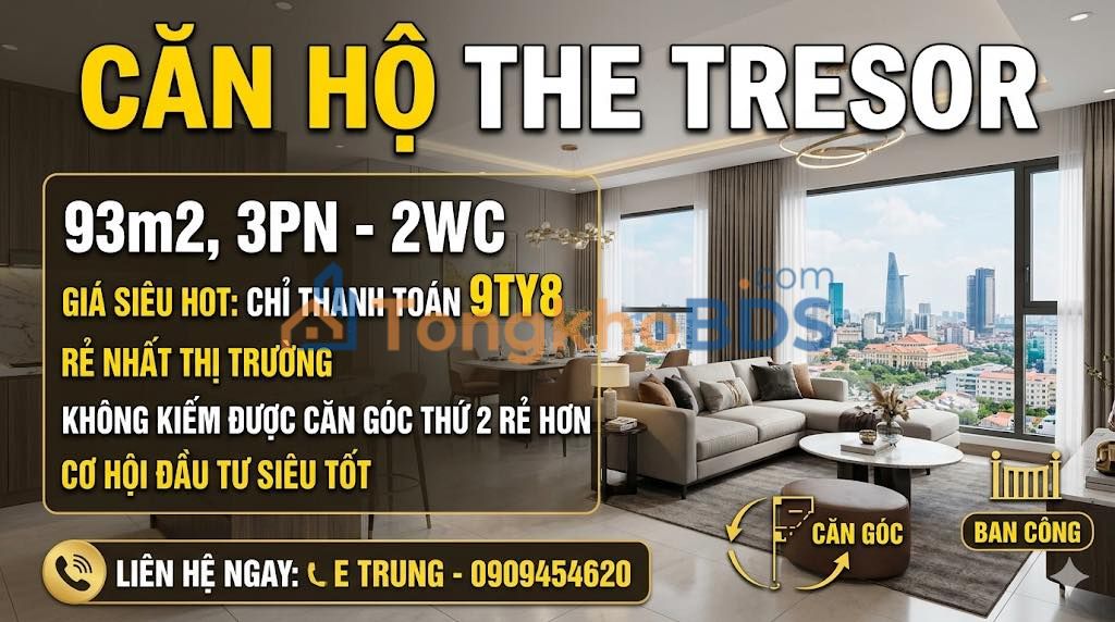 Căn hộ The Tresor Gò Vấp 93m² 3PN - Giá 9.8 Tỷ