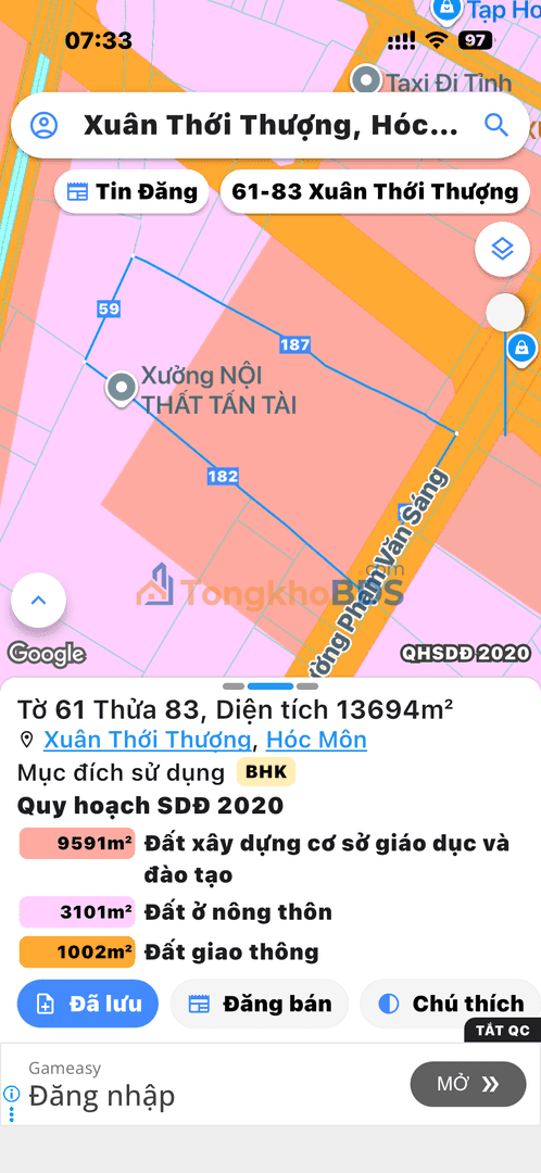 Đất Phạm Văn Sáng Xuân Thới Thượng 13.694m² - Sổ đỏ chính chủ