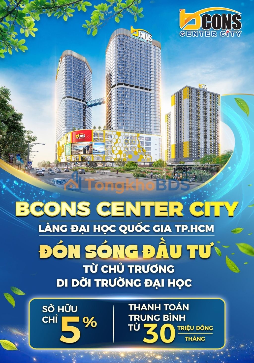 Căn hộ Bcons Center City Dĩ An 55m² 3 tỷ - View đẹp
