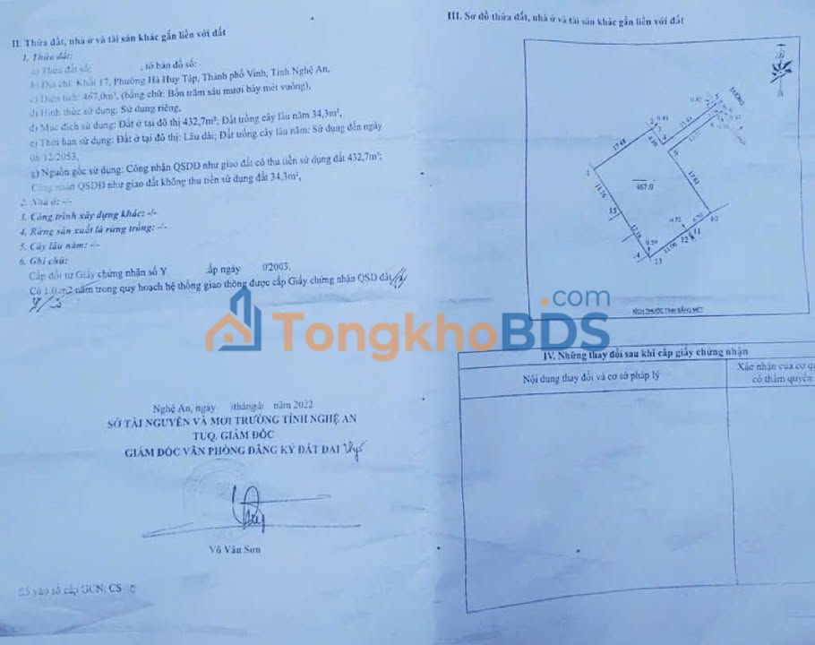 Nhà cấp 4 Hà Huy Tập Vinh 467m² 11.2 tỷ - Ô tô vào tận nhà