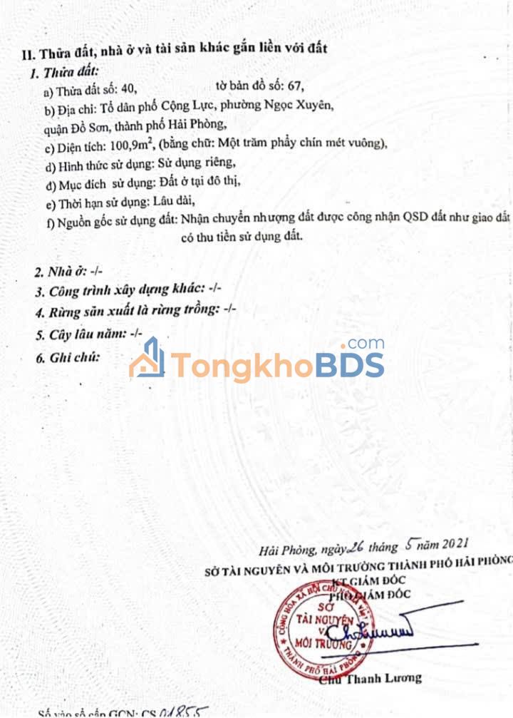 Đất nền Ngọc Xuyên Đồ Sơn 101m² 2,323 tỷ - Đường to ô tô