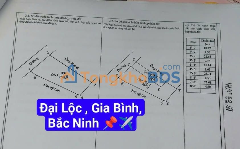 Đất nền Đại Bái Gia Bình Bắc Ninh 100m² 2 tỷ - Đường to ô tô