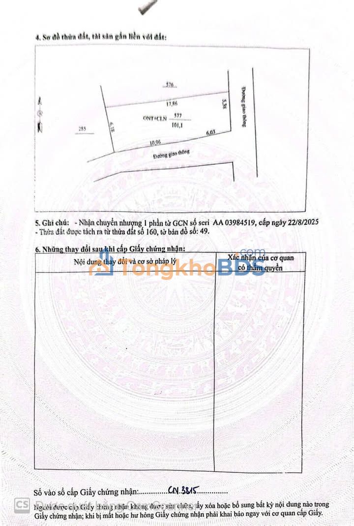 Đất nền Thiệu Hóa 101m² 1 tỷ - Sổ đỏ chính chủ