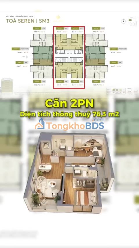 Căn hộ 2PN Green Era Southmark 76m² - Sẵn Sàng An Cư & Đầu Tư