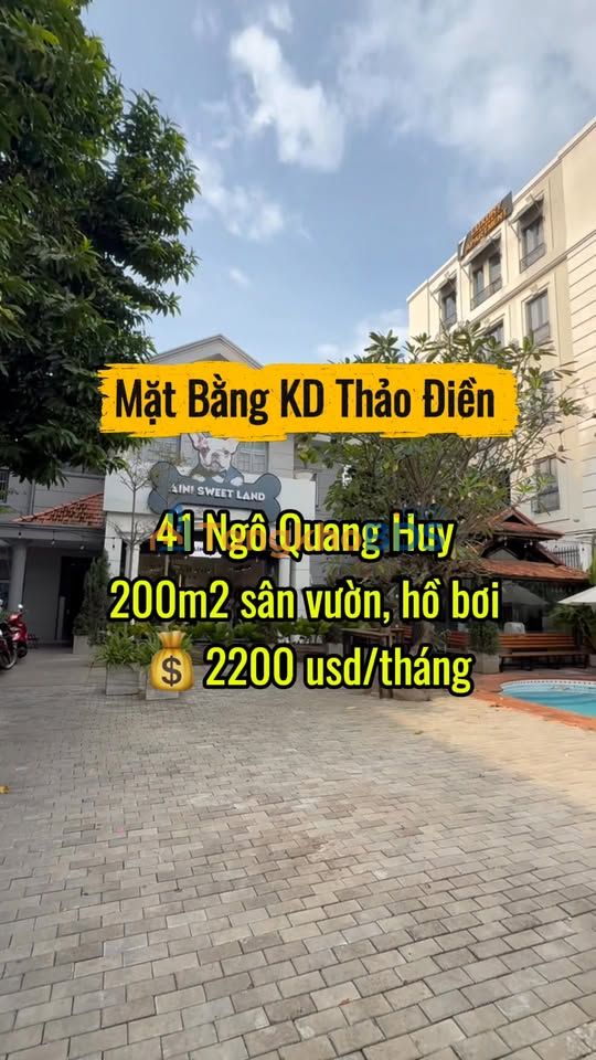 Mặt bằng Thảo Điền 200m² 52.8 triệu - Mặt tiền kinh doanh