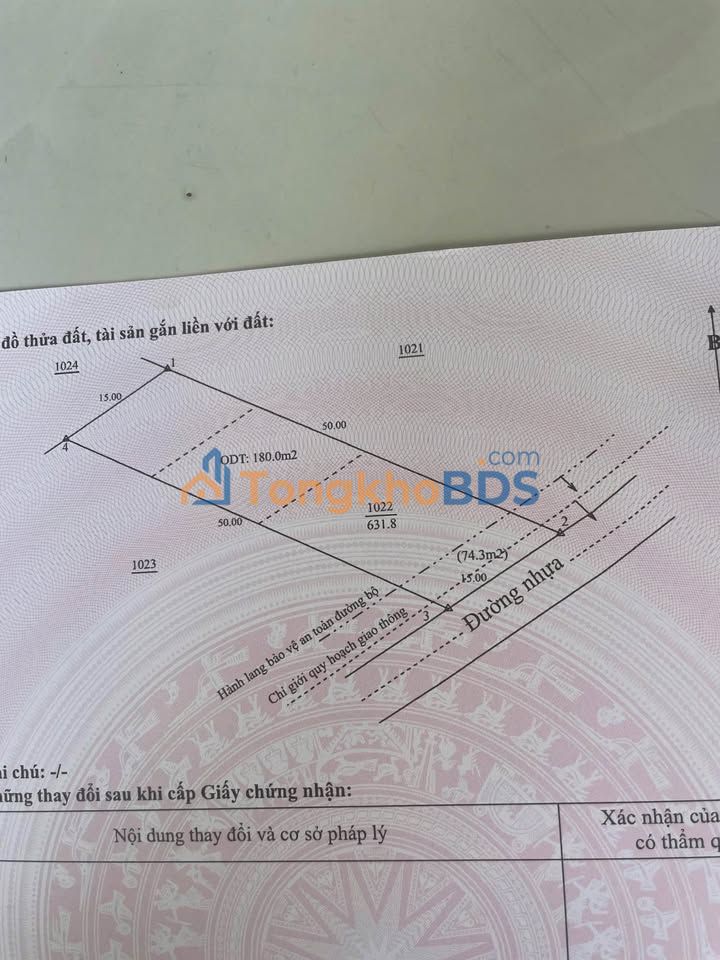 Đất nền Vĩnh Tân Tân Uyên 750m² 4.8 tỷ - Đường to ô tô