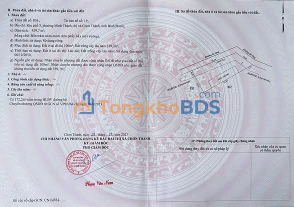 Đất nền Minh Thành Đồng Xoài 459m² 1 tỷ - Sổ đỏ chính chủ