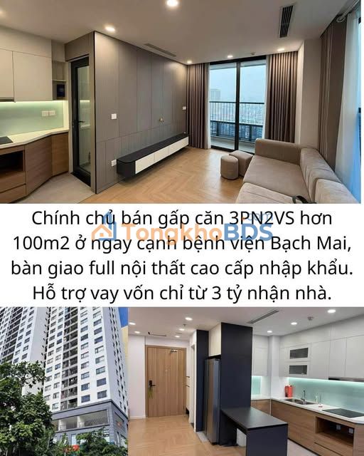 Bán Gấp Căn Hộ 100m² Hai Bà Trưng - Full Nội Thất Cao Cấp, View Thoáng