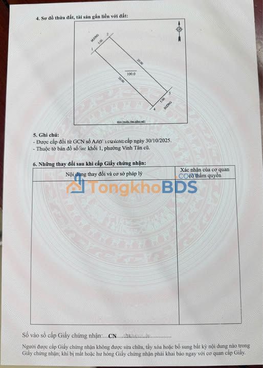 Đất nền Vinh Tân - Vĩnh Long 100m² - Sổ đỏ sẵn sàng giao dịch