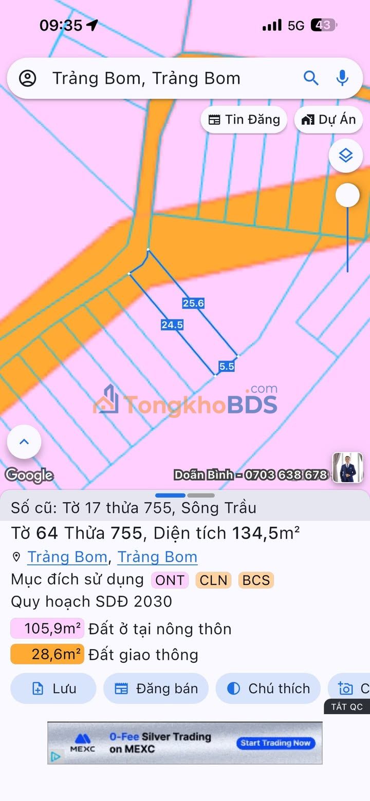 Đất Sổ Riêng Trảng Bom - 137m² Giá 695 Triệu - Sẵn Sàng Xây Dựng