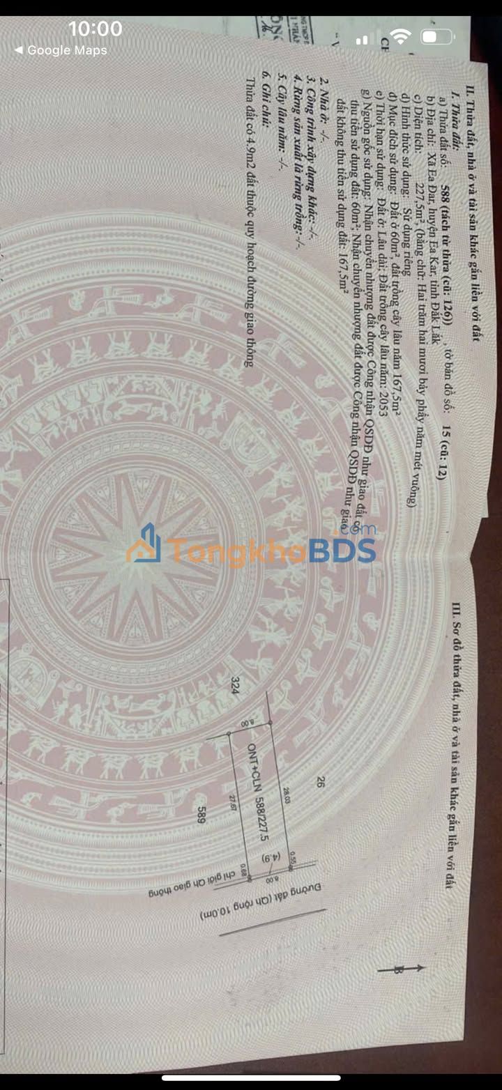 Đất Vàng Ea Kar 210m² - Mặt Tiền Đường 10m, Gần QL26