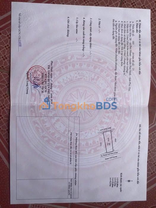 Đất nền Phú Nham, Phú Thọ - 216m² full thổ cư, giá 2.59 tỷ