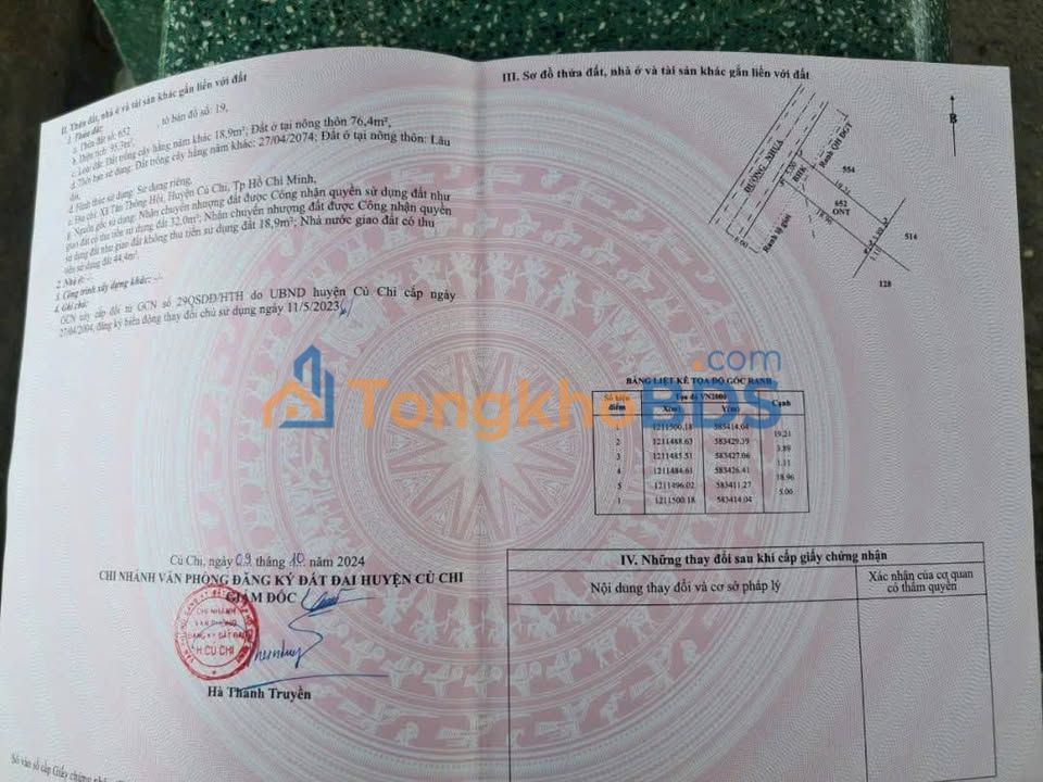 Đất Tân Thông Hội Củ Chi 95m² 2,75 tỷ - Sổ đỏ chính chủ