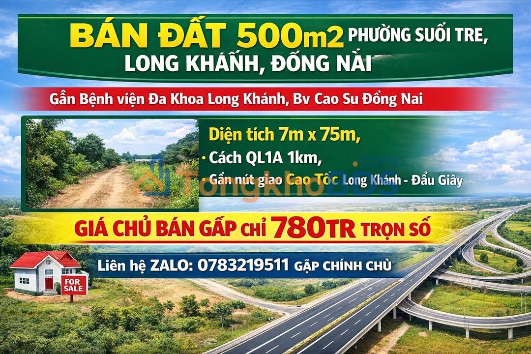 Đất Long Khánh Phú Bình 500m² 800 triệu - Sổ đỏ chính chủ