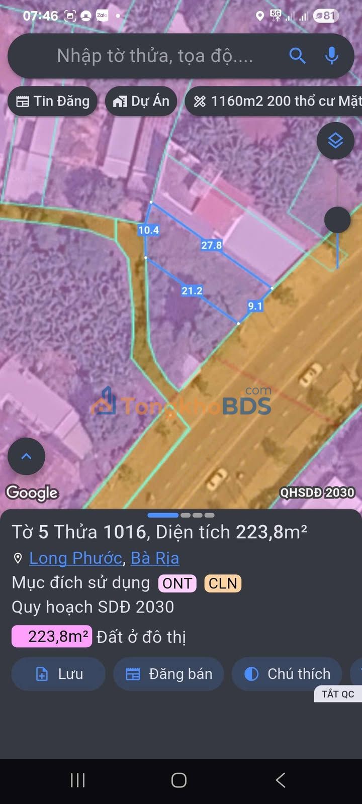 Đất nền Tam Phú TL52 224m² 4,99 tỷ - Sổ đỏ chính chủ