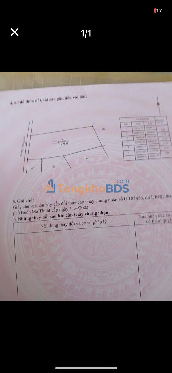 Đất Khánh Xuân Buôn Ma Thuột 1.155m² 789 triệu - Sổ đỏ