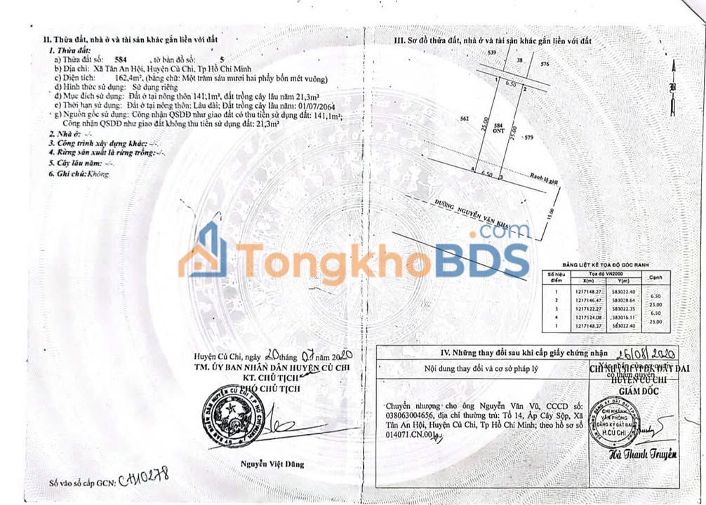Bán Gấp Đất Vàng Nguyễn Văn Khạ, Củ Chi - 162m² Giá Tốt