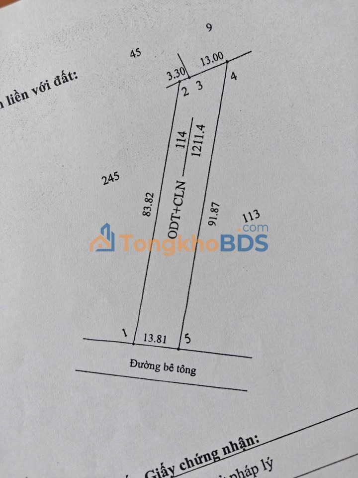 Đất nền Gò Dầu KP Thanh Bình 1.211m² 3 tỷ - Sổ đỏ chính chủ
