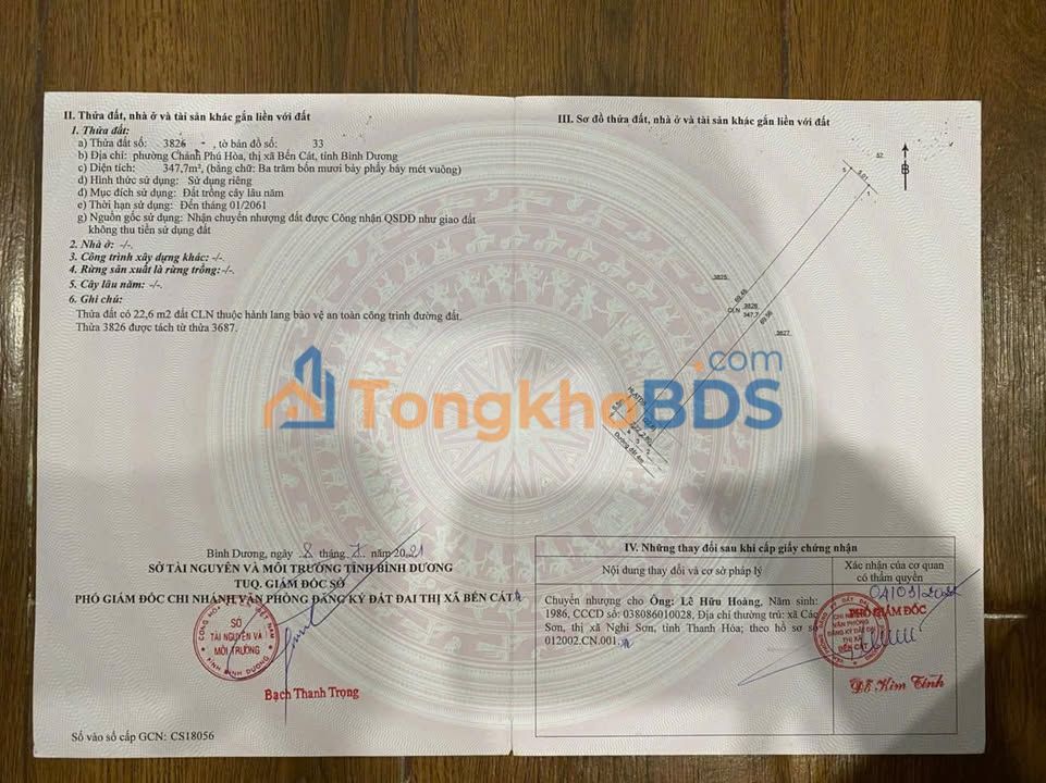 Đất nền Chánh Mỹ Thủ Dầu Một 348m² 1 tỷ - Đường to ô tô