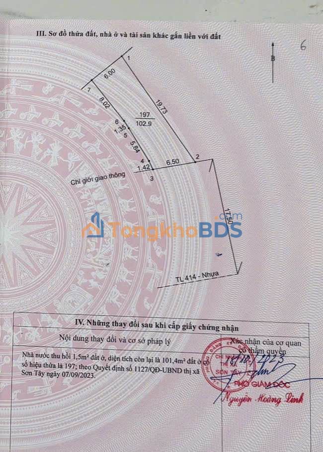 Đất nền Sơn Tây 102m² giá 5 tỷ - Sổ đỏ chính chủ