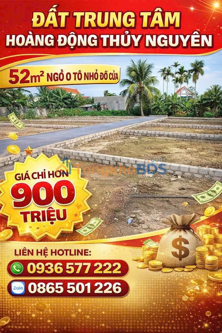 Đất Hoa Động Thuỷ Nguyên 52m² 900 triệu - Tiềm năng tăng giá