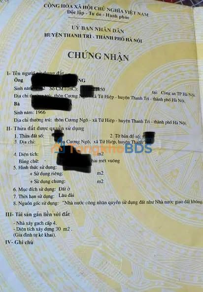 Nhà riêng Thôn Cương Ngô Tứ Hiệp 33m² - Chính chủ bán