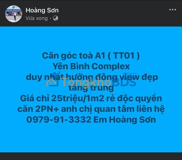 Căn hộ Yên Bình Complex 100m² - View đẹp, Tầng trung, Giá tốt