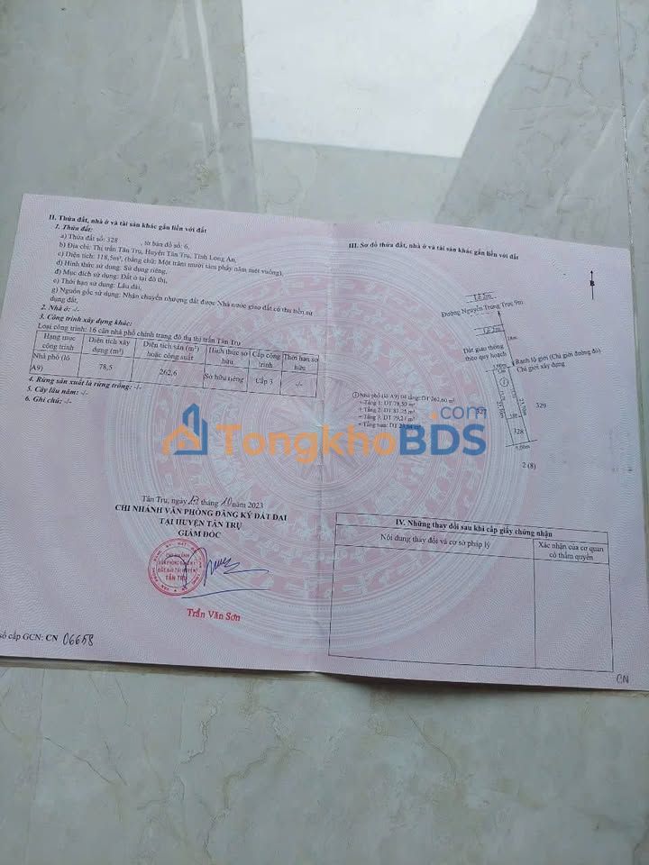 Nhà riêng Tân Trụ 118m² 6.3 tỷ - Chính chủ bán ôtô vào