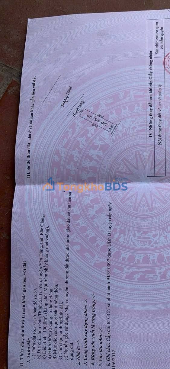 Đất nền Bắc Ninh TL299 100m2 2 tỷ - Sổ đỏ chính chủ