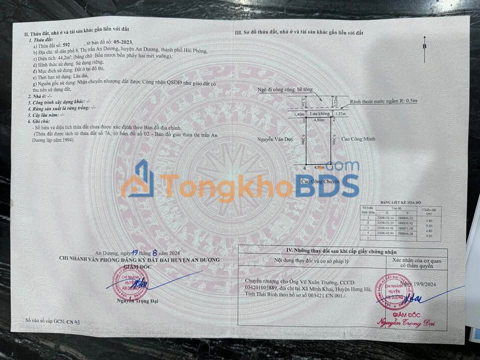 Đất nền Thị trấn An Lão 44m² giá 1,3 tỷ - Đường to ô tô