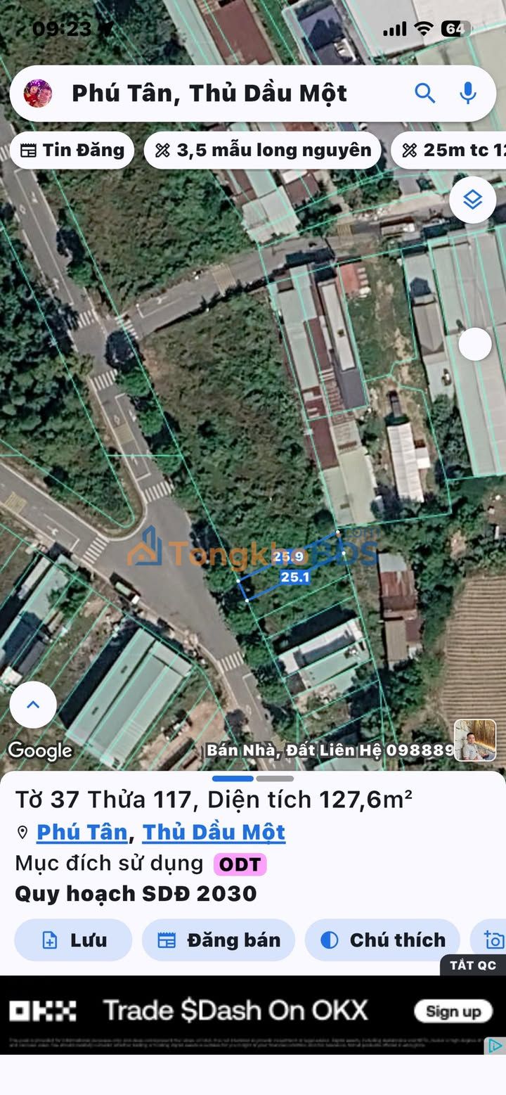 Đất nền Đường 85 Bến Cát 125m² 5 tỷ - Đường ô tô sẵn