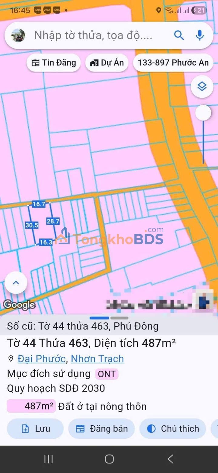 Đất thổ cư Phú Đông, Biên Hòa 120m² - Hẻm xe hơi, giá 2 tỷ