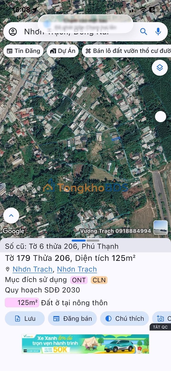 Đất nền Xã Phú Thạnh Tân Phú 125m² 2 tỷ - Tiềm năng tăng giá