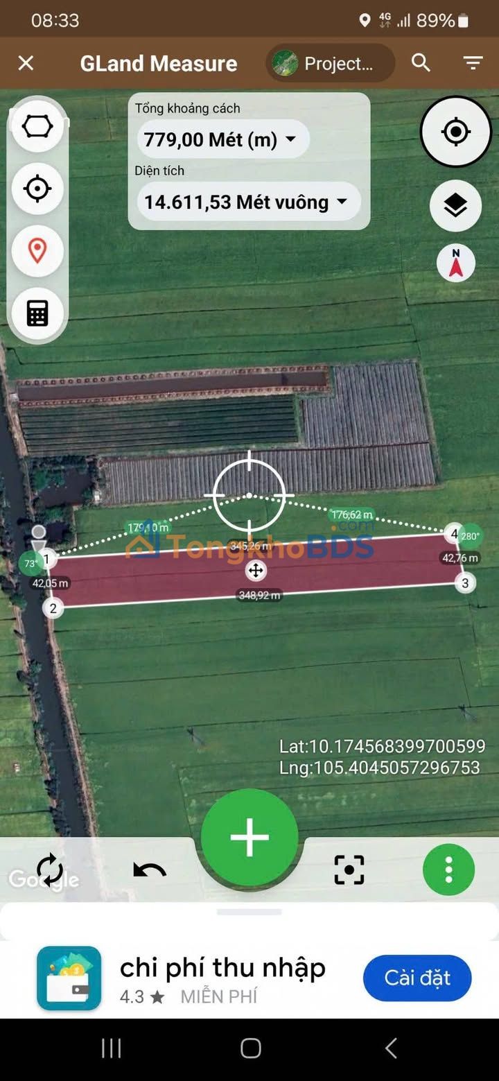 Đất lúa Thạnh Phú Cờ Đỏ 12 công 3,72 tỷ - Giá F0 CĐT