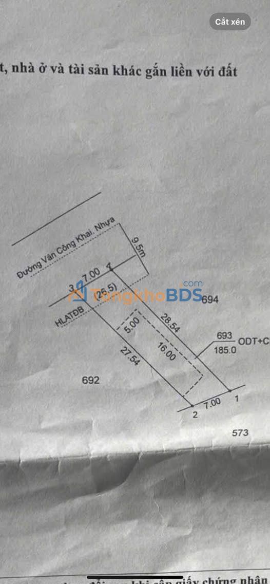 Bán Đất Mặt Tiền Đường Nhựa Văn Công Khai Bình Chánh 225m²