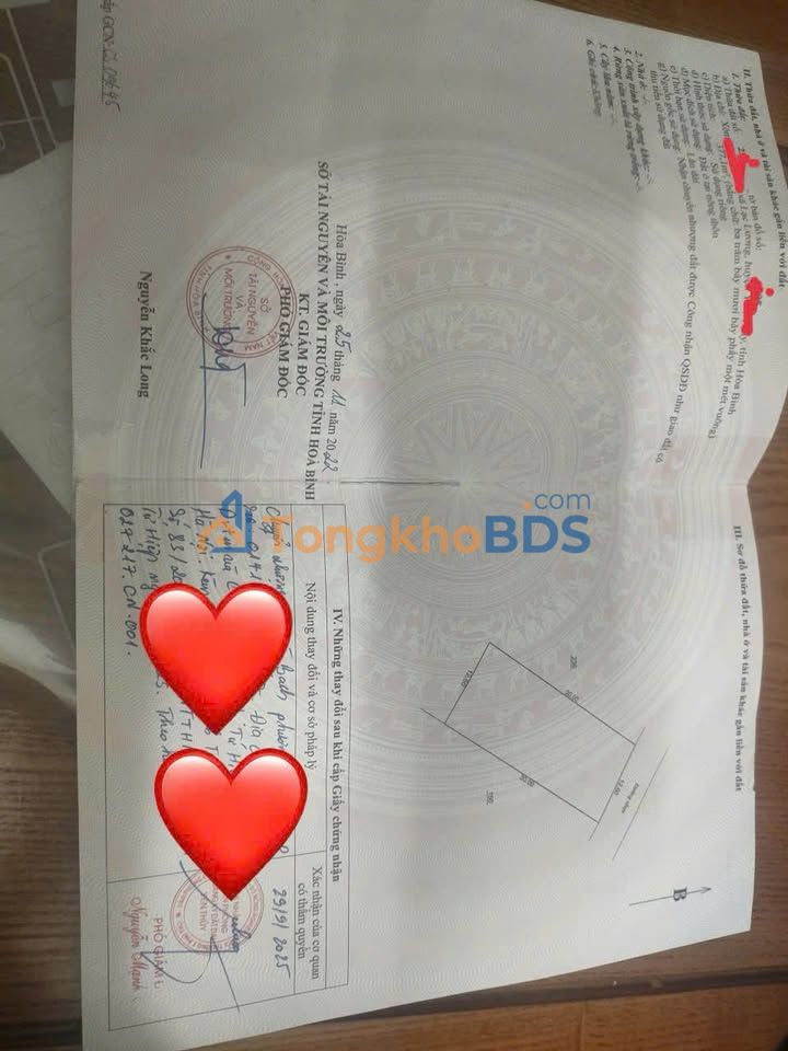 Bán Đất 378m² Sổ Hồng Riêng, Lạc Lương Yên Thủy - Giá Tốt