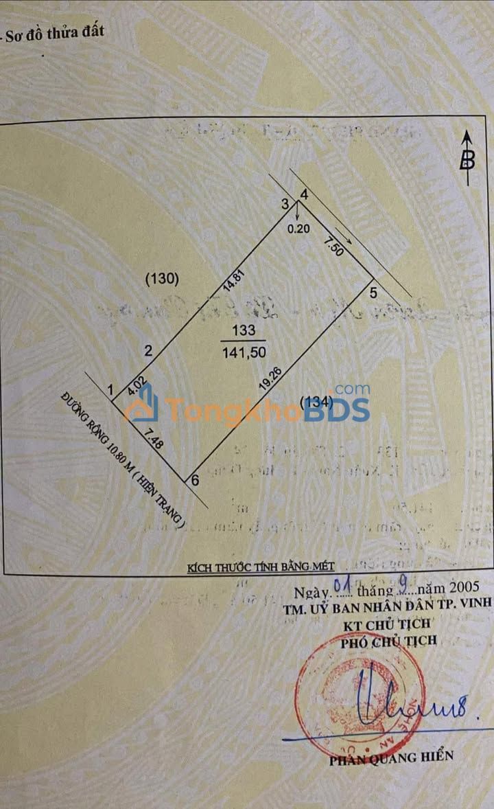 Đất Nguyễn Sỹ Quế Vinh 141m² 9,165 tỷ - Giá tốt hiếm có