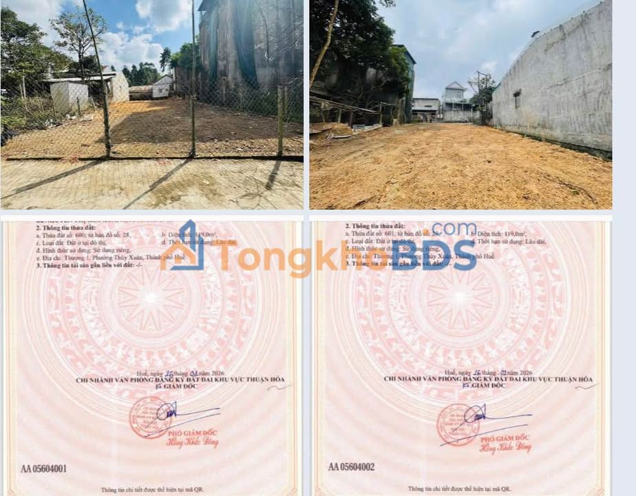 Đất nền Huế Minh Mạng 238m² 3,094 tỷ - Vị trí đẹp trung tâm