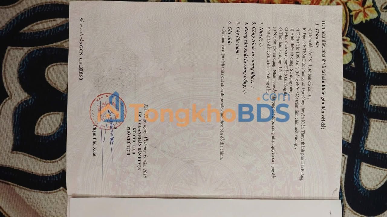 Đất Nền Vuông Vắn 109m² Thôn Đức Phong, Kiến Thụy - Giá Tốt