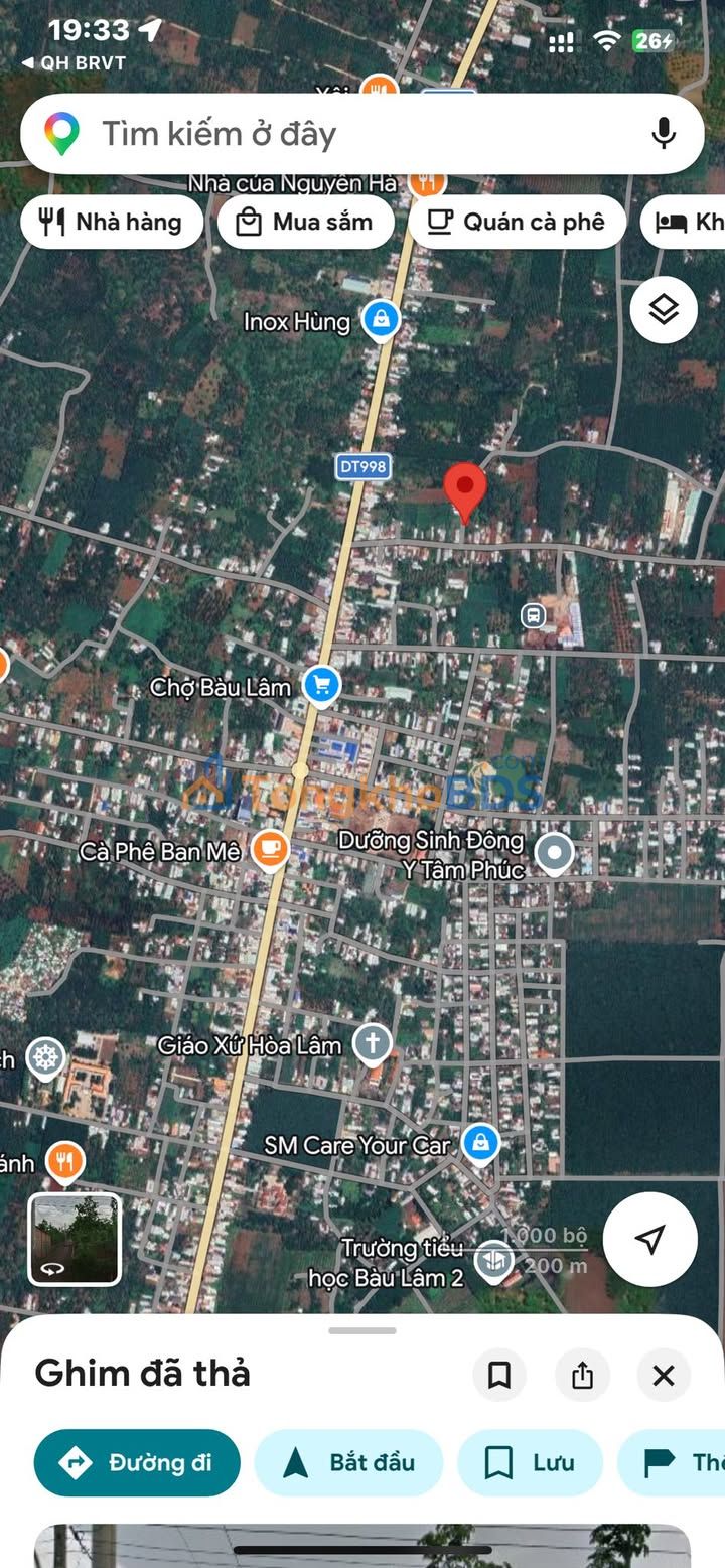 Đất nền Xã Bàu Lâm 18900m² 1 tỷ - Sổ đỏ chính chủ