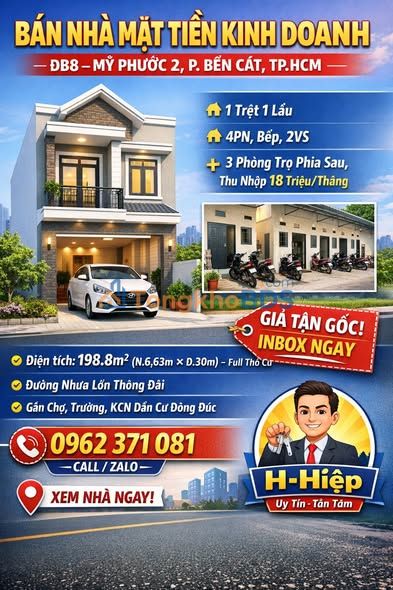 Nhà Mặt Tiền Kinh Doanh Mỹ Phước - 199m² Kinh Doanh Vượng Phát