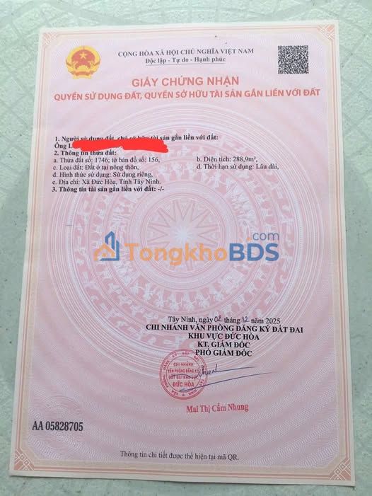 Đất nền Đức Hòa Long An 272m² - Tách sổ, SHR, Giá 2.2 tỷ